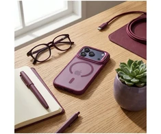 Dėklas Case for iPhone 17 Pro Max / 18 Pro Max Forcell F-Protect Shadow Stand Premium compatible with MagSafe dark cherry