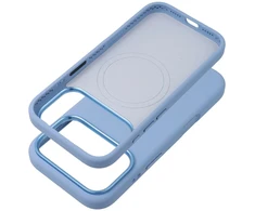 Dėklas, skirtas iPhone 18 Pro Max / 17 Pro Max „Forcell F-Protect Frame Premium“, suderinamas su MagSafe, šviesiai mėlynas