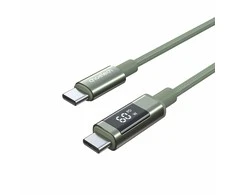 Choetech XCC-1068 PD 60W USB-C - USB-C Cable with Ekranas 1.2 m - Žalias