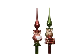 Christmas medžio topper Decoris Owl. various colours. glass