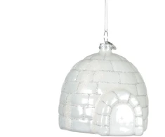 Nežinomas Eglutės žaisliukas, baltas, 8.1 cm, stiklas