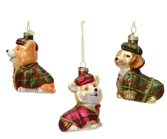 Christmas Tree toy Decoris Dog. various colours. glass