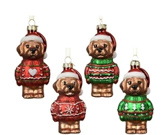 None Christmas Tree toy Decoris Dog. various colours. glass