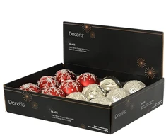 Nežinomas Eglutės žaisliukas Decoris Flakes, baltas/raudonas, stiklas