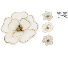 Nežinomas Eglutės žaisliukas Flower on clip, kreminė, poliesteris