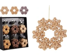 Christmas Tree toy Snowflake. ruda/auksinis