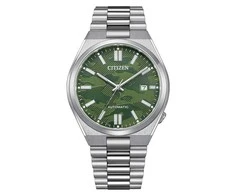CITIZEN Tsuyosa vyriškas laikrodis NJ0159-86X -Camo Žalias Automatinis klasikinis safyras