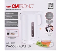 Clatronic WK 3834 electric virdulys 1 L 900 W Baltas