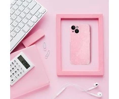 OEM dėklas, skirtas iPhone 15, skaidrus, 2 mm, mirksinčios rožinės spalvos