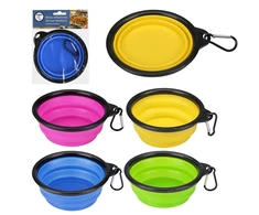 Collapsible silicone dog bowl