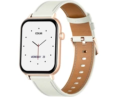 COLMI C28 Išmanusis laikrodis in Gold with a Baltas Leather Strap
