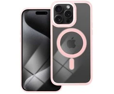 OEM dėklas, skirtas „iPhone 15 PRO MAX“ spalvotam „Edge Mag Cover“, suderinamas su „MagSafe“, rožinis