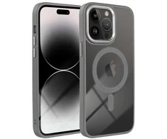 OEM dėklas, skirtas „iPhone 16 Color Edge Mag Cover“, suderinamas su „MagSafe“ ir titano pilkos spalvos