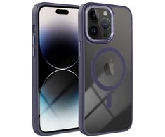 OEM dėklas, skirtas iPhone 15 PRO, spalvotas „Edge Mag Cover“, suderinamas su „MagSafe“ violetinė