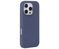Dėklas Connect Premium Silikona Lietas iPhone 14 Pro MagSafe Saderīgs Mīkstās Faktūras Beigās Uzlabota Poga Atsauksme Nakts Zilā