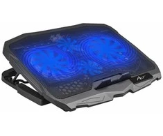 Cooling stand for laptop ART P4 2 x USB A LED juodas