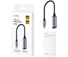 Cudy UH401 USB graphics adapter Pilkas, Sidabrinis