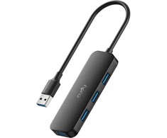 Cudy UH40A USB-A uz 4-Portu USB 3.0 Hub 5Gbps Datu tikai Plastmasa Kompakts Melns