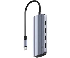Cudy UH500 laptop dock/port replicator USB 3.2 Gen 1 (3.1 Gen 1) Type-C Pilkas, Sidabrinis