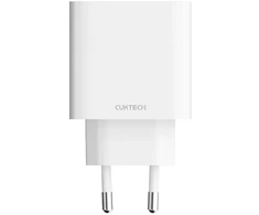 Cuktech A19 30W USB-A + USB-C sieninis įkroviklis – baltas