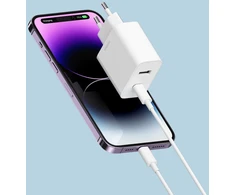Cuktech A19 30W USB-A + USB-C sieninis įkroviklis – baltas