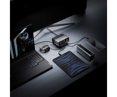 Cuktech TA3005U 300W 5-in-1 Charging Station with Digital Ekranas - Sidabrinis