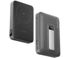 Cuktech WPB100 10000 mAh Qi2 magnetinė išorinė baterija 30W su stovu – juoda