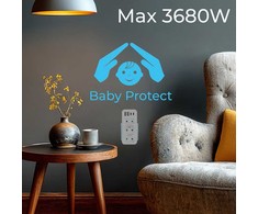 Current socket x3 + 4xUSB Maclean, splitter with 3 sockets, 2xUSB A, 2xUSB C PD 20W, 1x16A + 2x6A, MCE248 F/W