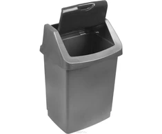 Šiukšliadėžė Curver, sidabro/pilka, 15 l, 235 x 235 x 438 mm