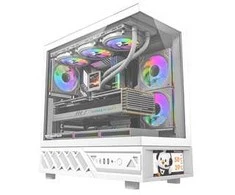 DarkFlash DS950V computer case with display (baltas) + 6 fans