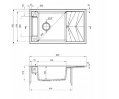 Deante granitinė virtuvinė plautuvė su magnetais Deante Magnetic ZRM S113, Metallic pilkas