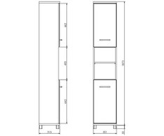 Deftrans CABINET TALL BARI B35 Baltas/WOOD