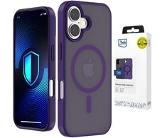3Mk apsauginis 3mk dūminis „MagCase“ dėklas, skirtas iPhone 16 - violetinė-permatoma