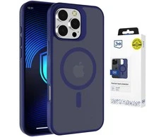 Dėklas 3Mk apsaugos 3mk dūminis „MagCase“, skirtas „iPhone 16 Pro“ – Mėlyna-permatomas