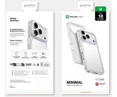 AmazingThing Minimal Drop Proof dėklas su 3 objektyvų apsauga iPhone 18 Pro Max - Skaidrus