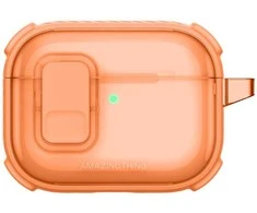 „AmazingThing Titan Pro Mag“ skaidrus dėklas, skirtas „AirPods Pro 3“ - oranžinis
