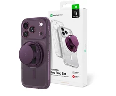 Dėklas AmazingThing Titan Pro Pop Lens Case for iPhone 18 Pro Max with Camera Cover, Holder and Stand, MagSafe Compatible - Violetinė