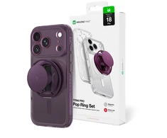 Dėklas AmazingThing Titan Pro Pop Lens Case for iPhone 18 Pro with Camera Cover, Holder and Stand, MagSafe Compatible - Violetinė