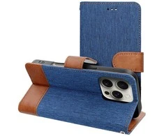 Dėklas Oem Flip case for iPhone 17 AIR Jeans Book mėlynas