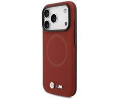 Dėklas BMW case for IPHONE 17 Pro compatible with MagSafe BMHMP17L25PFWSMR (PU FW Metal Logo) red