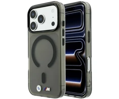 BMW M IML šerkšnoto metalo logotipo ir apdailos MagSafe dėklas iPhone 18 Pro Max / 17 Pro Max - Juodas