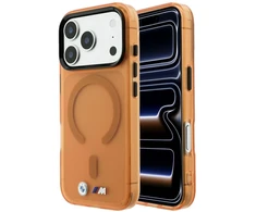 Dėklas BMW M IML Frosted Metal Logo &amp; Trims MagSafe Case, skirtas iPhone 17 Pro Max / 18 Pro Max – Oranžinis