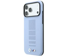 BMW M Mėlyna Perfo metalinis MagSafe dėklas, skirtas iPhone 18 Pro / 17 Pro, mėlynas