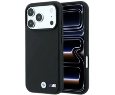 Dėklas BMW M Tire Track Metal Logo MagSafe Case, skirta iPhone 17 Pro / 18 Pro - Juoda