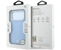 BMW Sign Deboss Quilted Metal Logo MagSafe dėklas iPhone 18 Pro Max / 17 Pro Max - Mėlyna