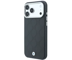 BMW Sign Deboss Quilted Metal Logo MagSafe dėklas iPhone 18 Pro Max / 17 Pro Max - Tamsiai pilkas