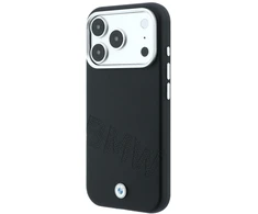 Dėklas BMW Sign Inclined Deboss Letters MagSafe Case, skirta iPhone 17 Pro / 18 Pro - Juoda