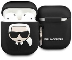Dėklas Karl Lagerfeld Silicone Ikonik Case for AirPods 1/2 - Juodas