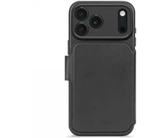 Dėklas Decoded Leather Detachable Wallet - skórzana obudowa ochronna do iPhone 17 Pro kompatybilna su MagSafe (juodas)
