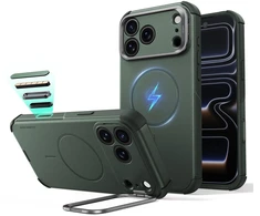 ESR CYBER TOUGH DĖKLAS SU STOVU IR MagSafe iPhone 17 Pro Max / 18 Pro Max ŽALIAS